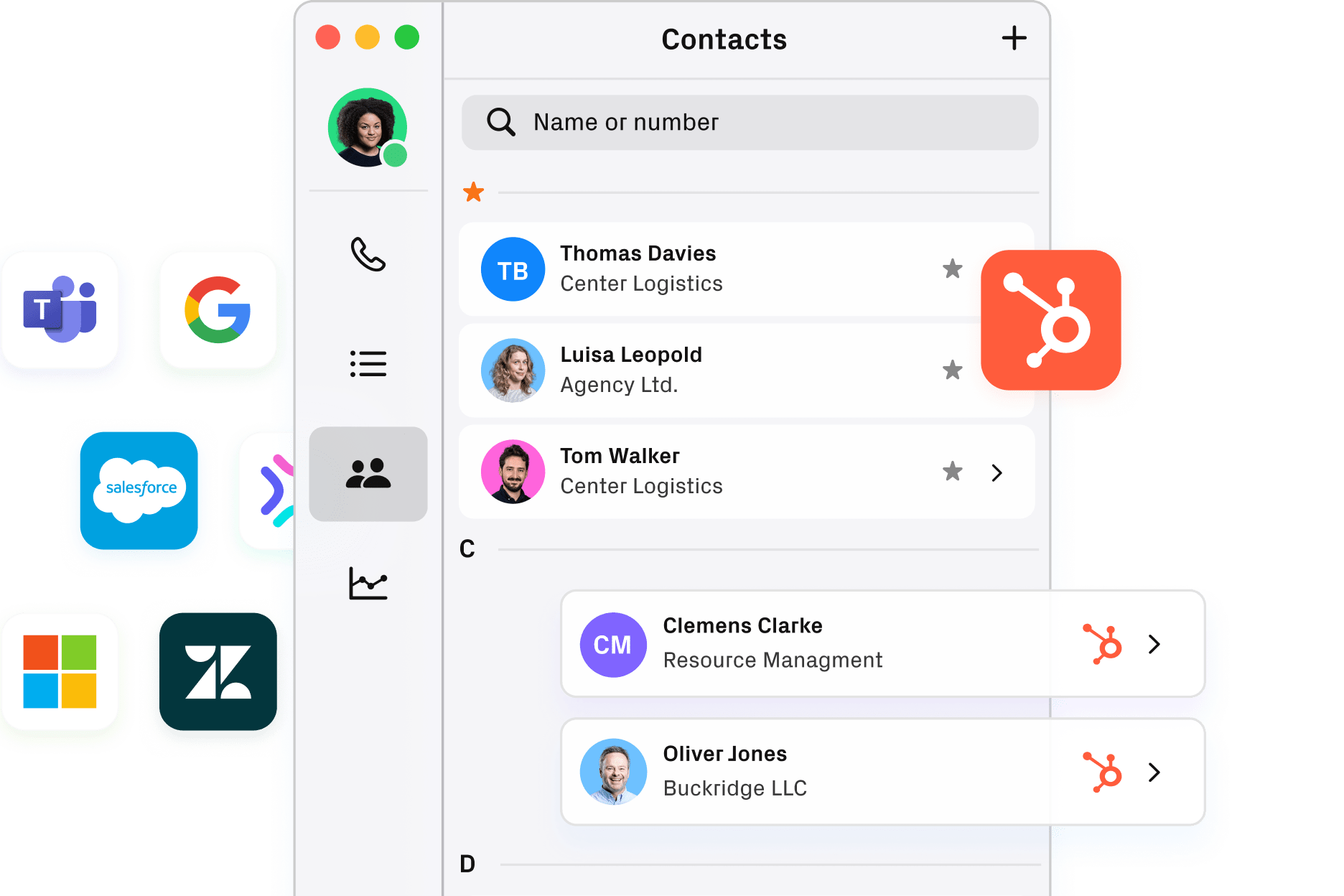 Mögliche CRM-Integration: Pipedrive, Zendesk, Hubspot und MS Teams